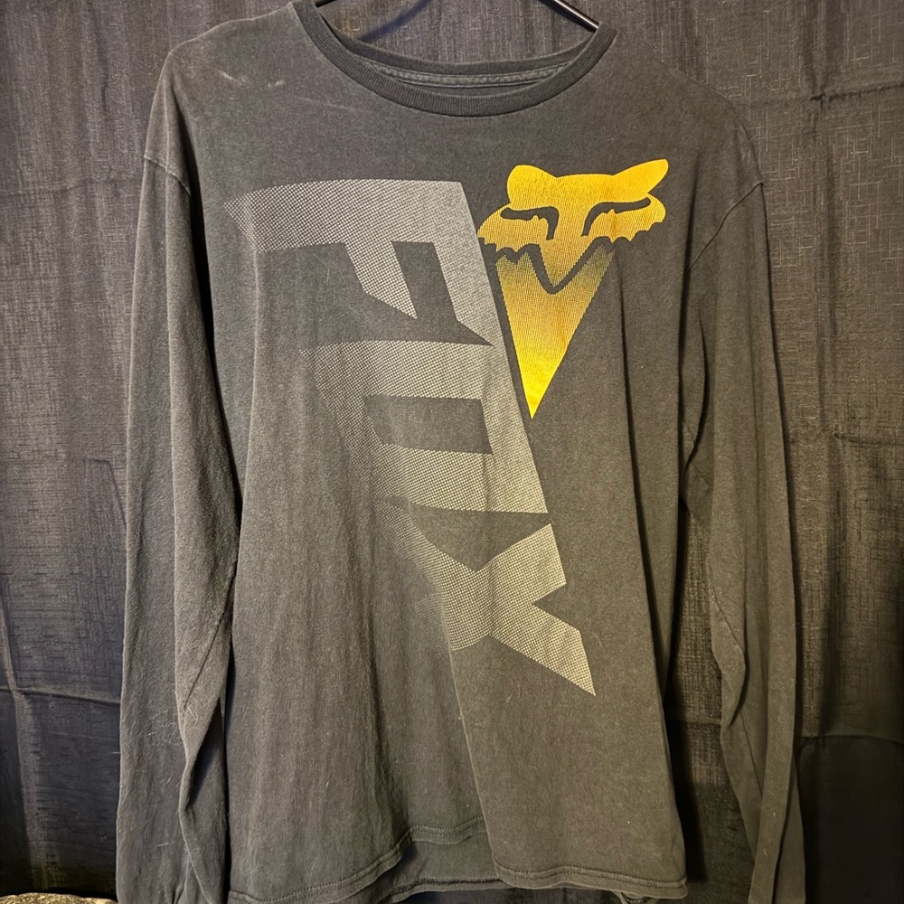 Fox Men's Long Sleeve Shirt in Black and Gold